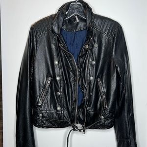 Free People Vegan Leather Jacket • Size M • Gently worn. Very good condition.